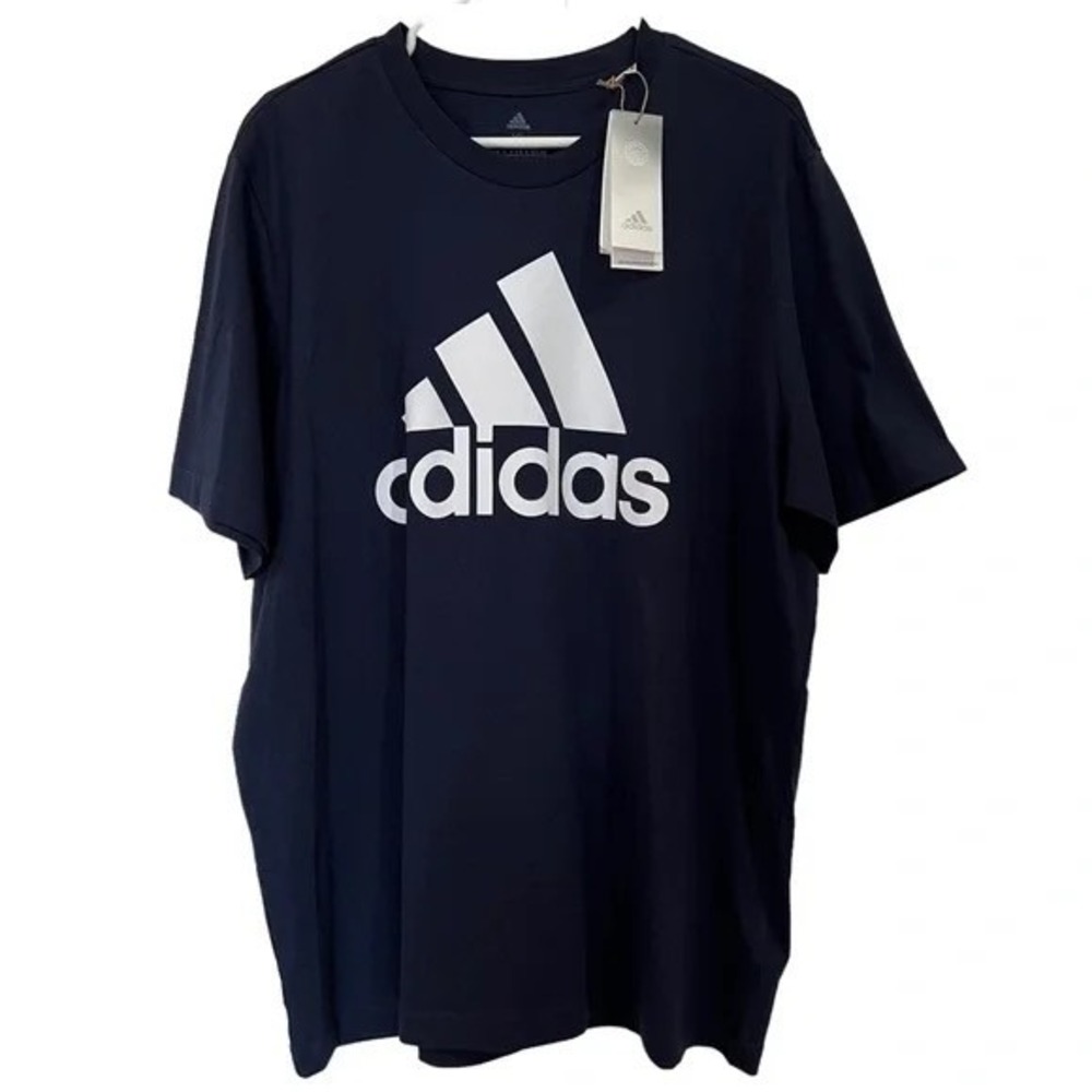 Adidas Navy Logo T-Shirt Short Sleeve Crewneck Men's XL NWT